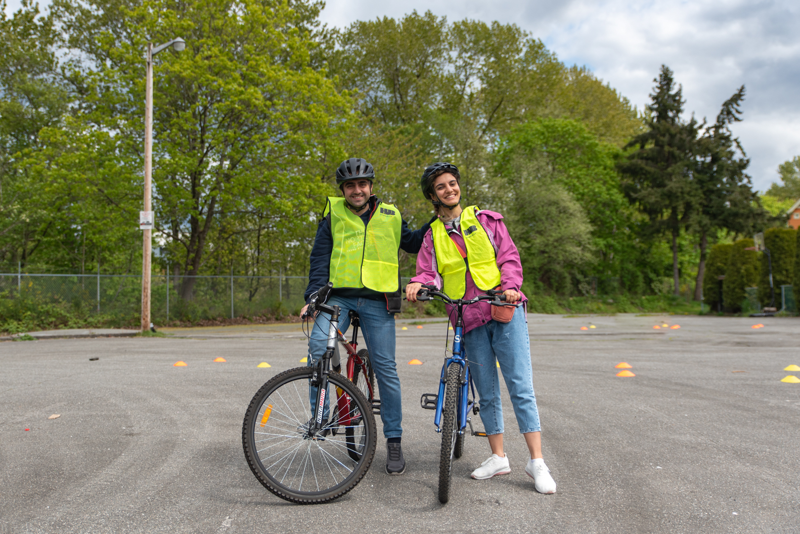 HUB instructors in visibility vests.