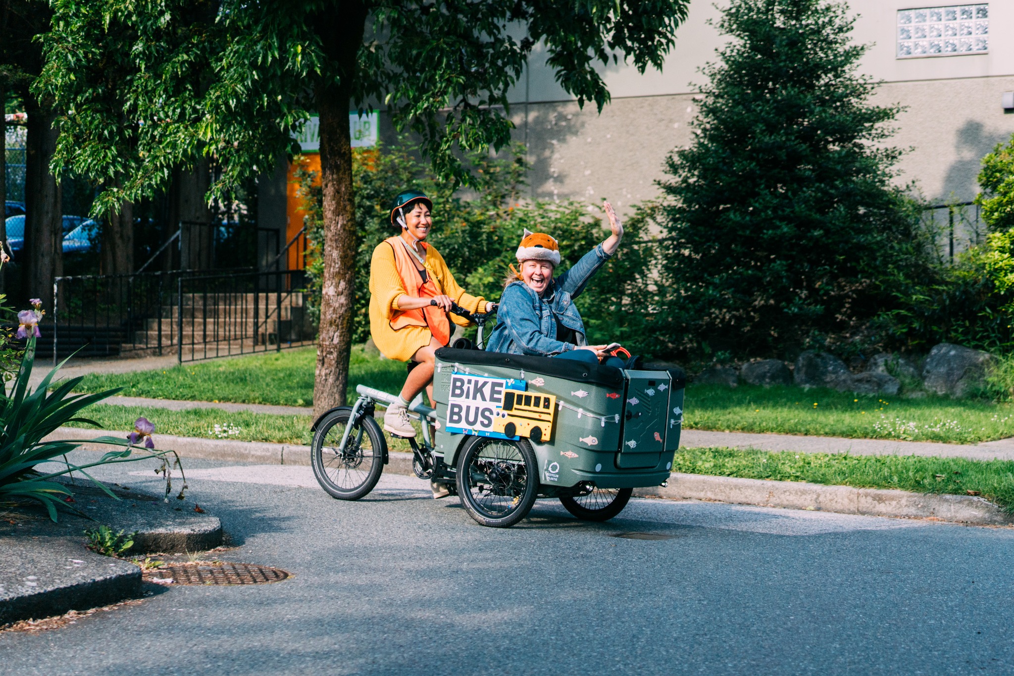 A cargo bike called the bike bus.