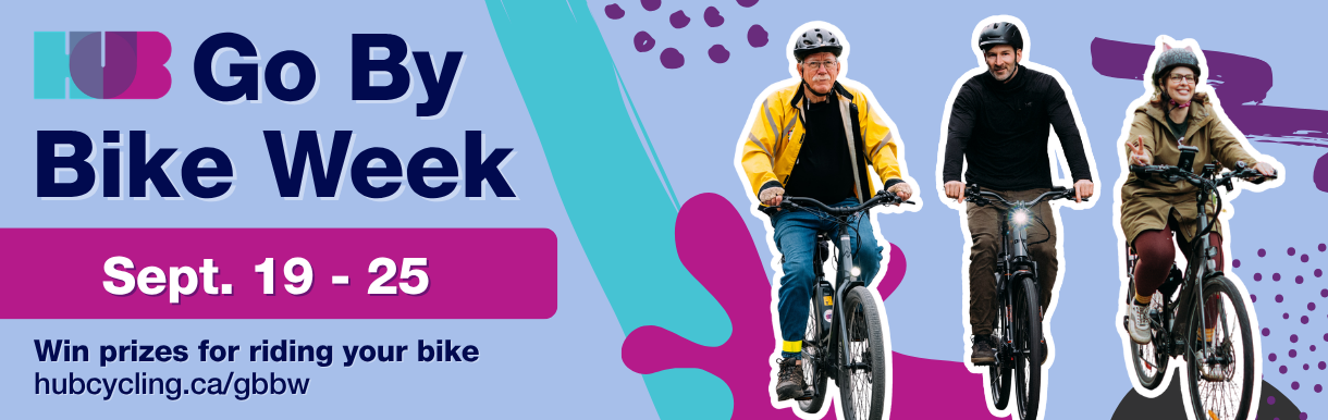 Three people of different ages ride their bikes during Fall Go By BIke Week - September 19-25, 2026
