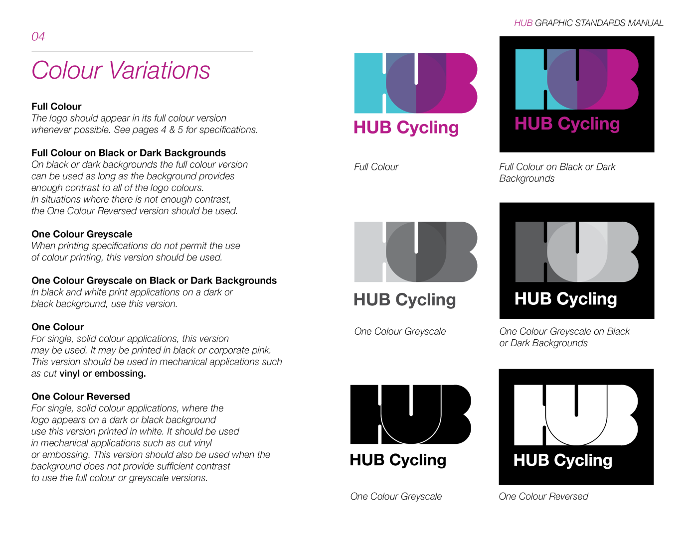 HUB Cycling Colour Variations