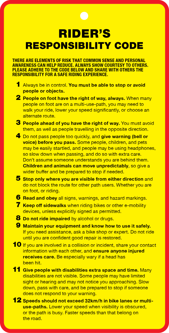 Rider's Responsibility Code.
