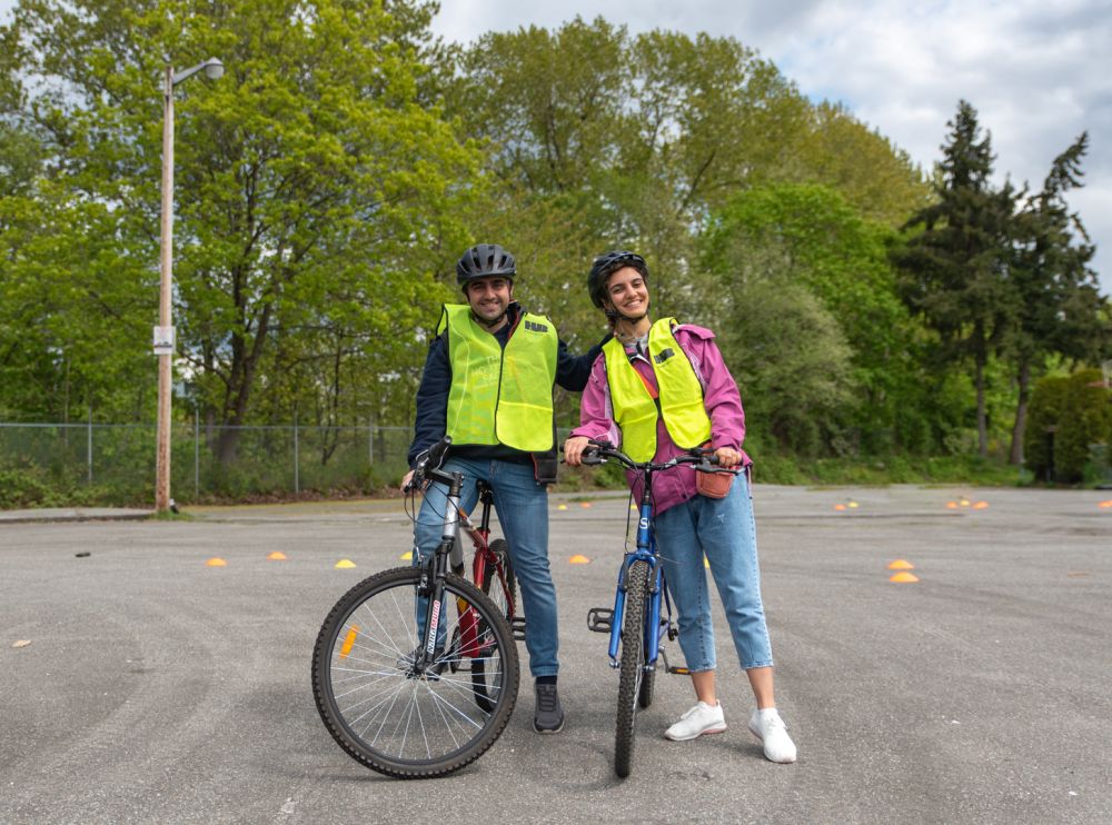 HUB instructors in visibility vests.