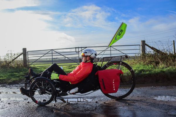 Dominic Shadbolt and his adaptive trike.