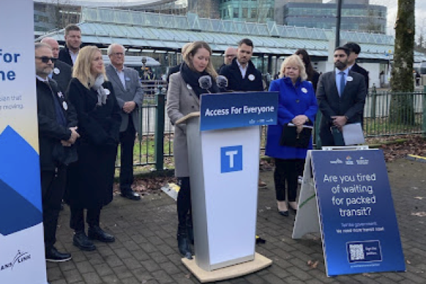 Laura Jane joins Mayors from across Metro Vancouver to advocate for support for TransLink’s 10-year Access for Everyone Plan.