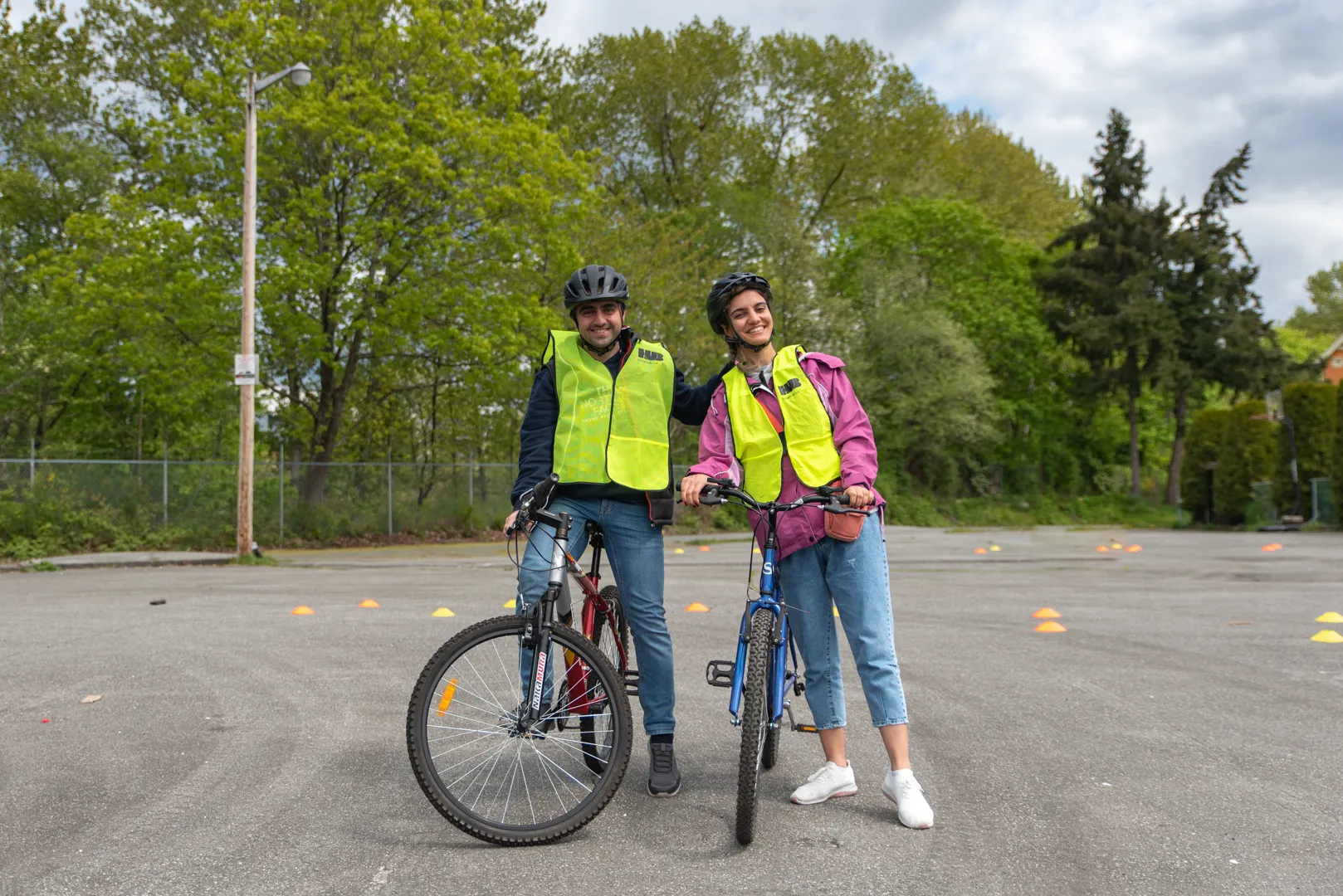 HUB instructors in visibility vests.
