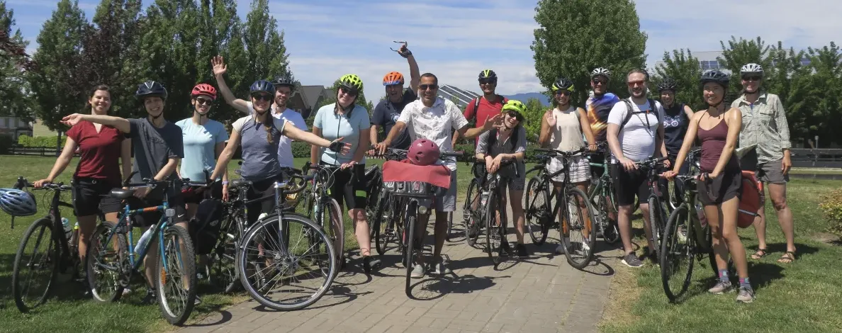 A group photo from HUB Cycling's staff retreat