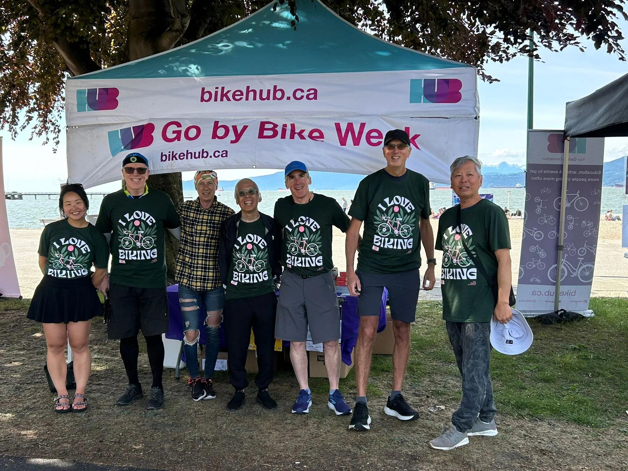 Members from the Vancouver-UBC Local Committee bike parking group.